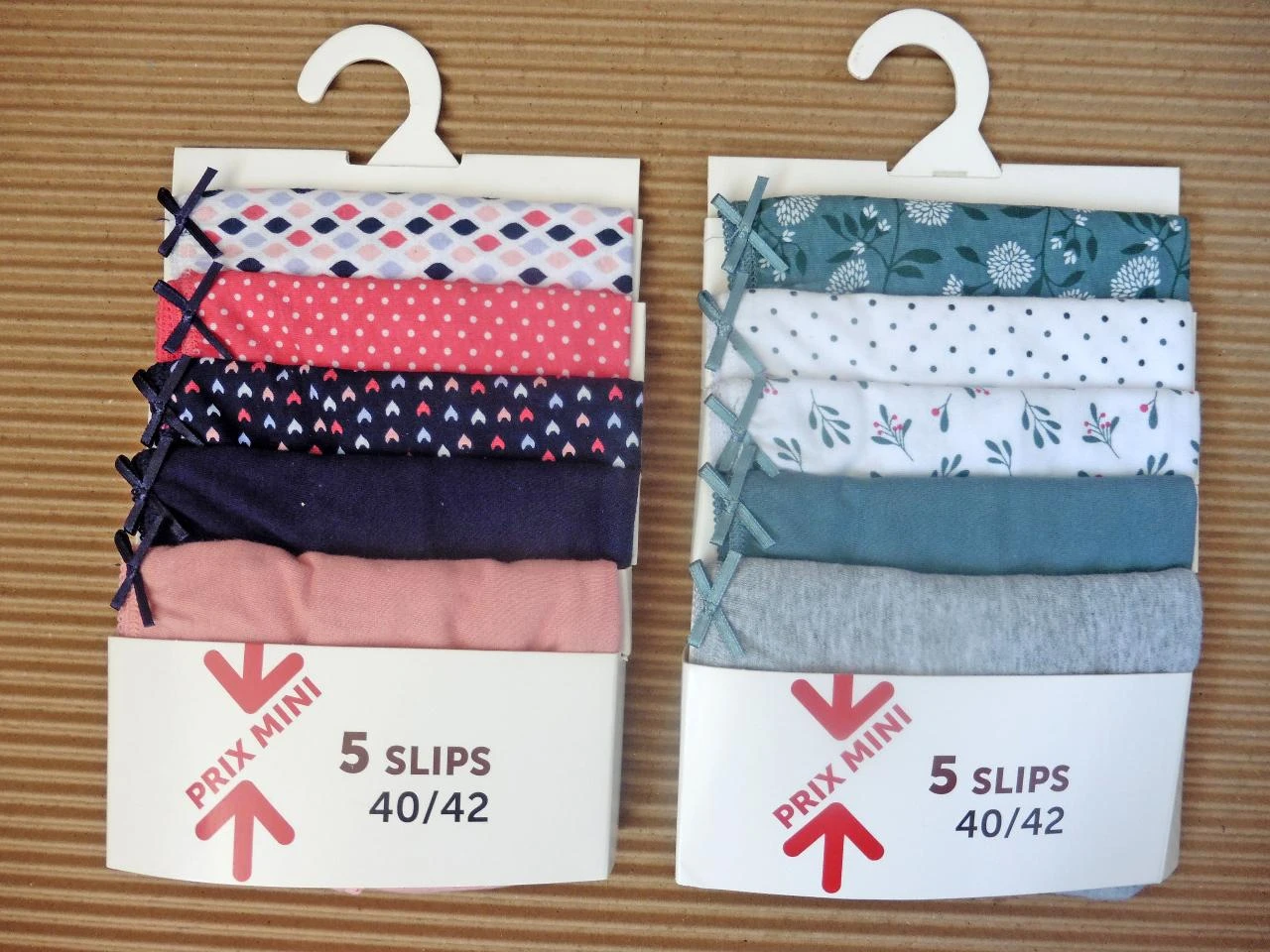 Lot de 2 packs de 5 slips fantaisies + unies